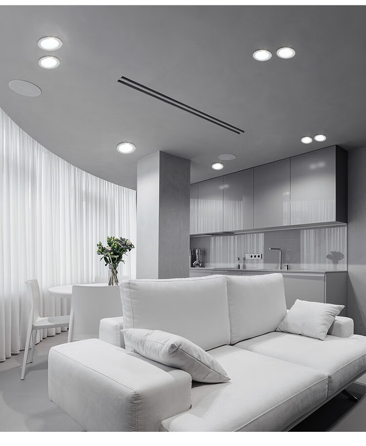 顶灯led筒灯3w5w嵌入式天花灯客厅吊顶孔灯7w10w桶灯8公分射灯普通款