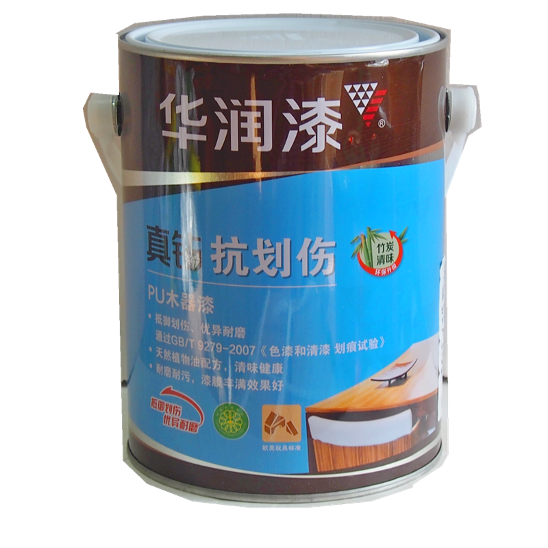 精选好货定制华润木器漆真钻抗划伤pu耐黄变家具翻新实木聚酯漆5kg