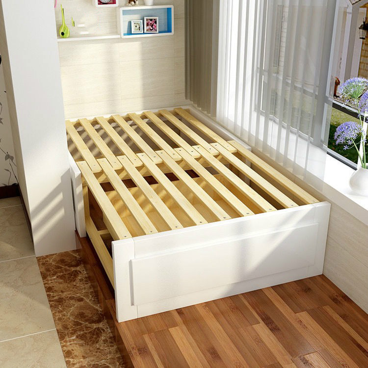 实木沙发床多功能简约阳台床小居室伸缩床抽拉床宽80厘米长110200