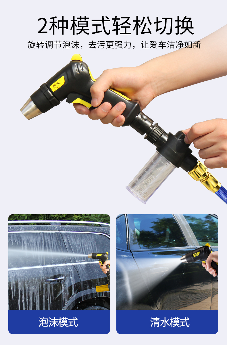 全铜纯铜洗车水枪喷头刷车高压手持浇花带水管家用强力直喷式抢头绿灵