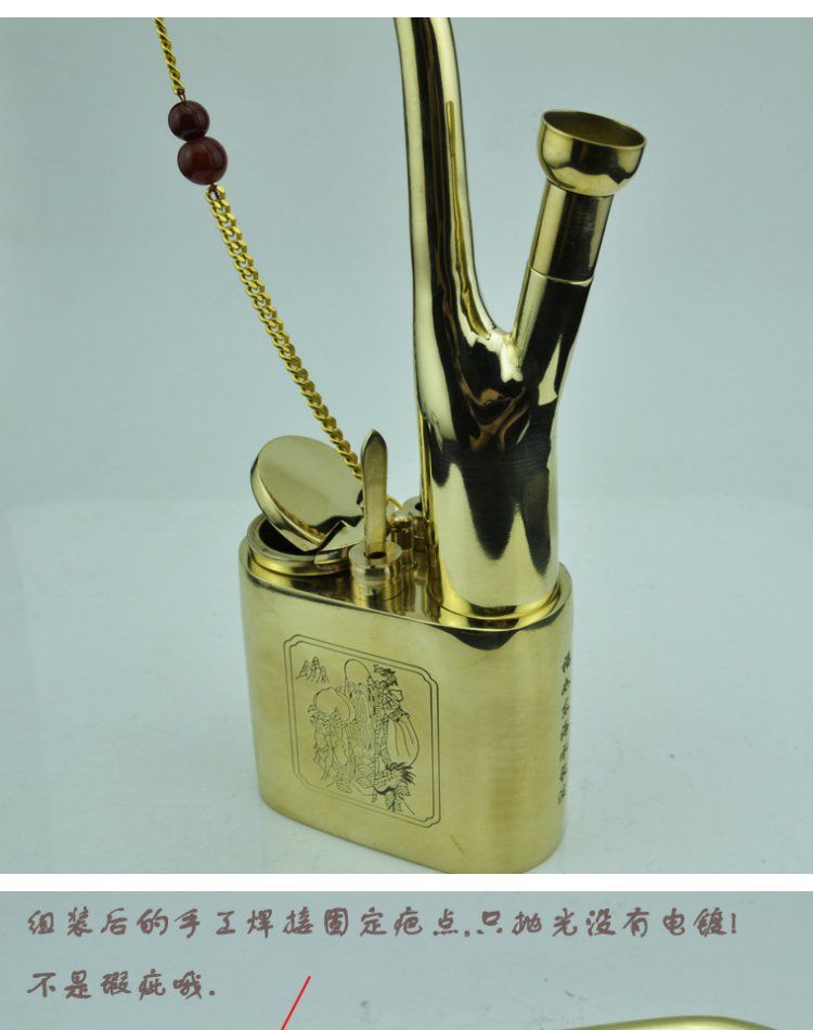 送礼22款兰州复古老式纯铜水烟袋水烟斗水烟壶水烟筒加厚黄铜古式收藏