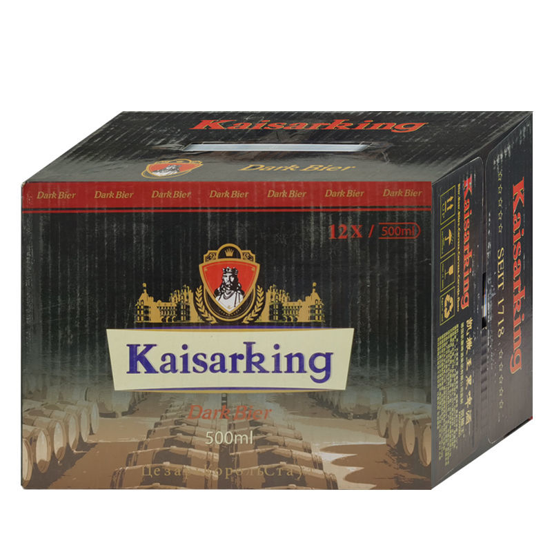 凯撒桂花啤酒 500ml*12听箱装 凯撒王黑啤酒kaisarking德国工艺 凯撒