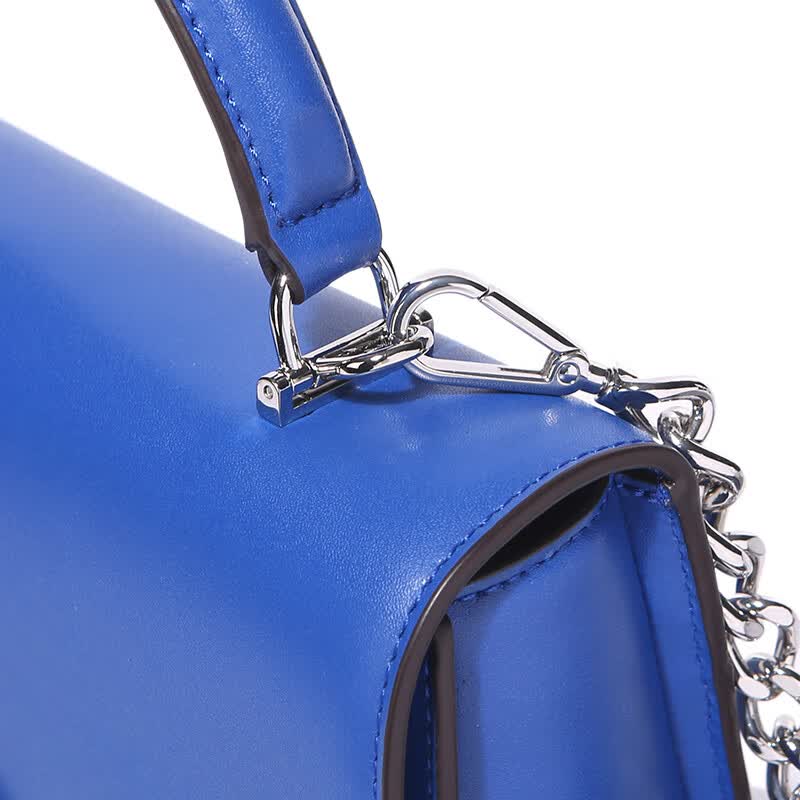 科尔斯mk女包 sloan系列蓝色牛皮中号女士手提单肩包送女友礼物 蓝色