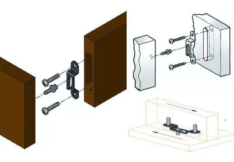 m隐形二合一连接件家具组装隐藏式连接件子母易暗藏滑扣件连接件 直通