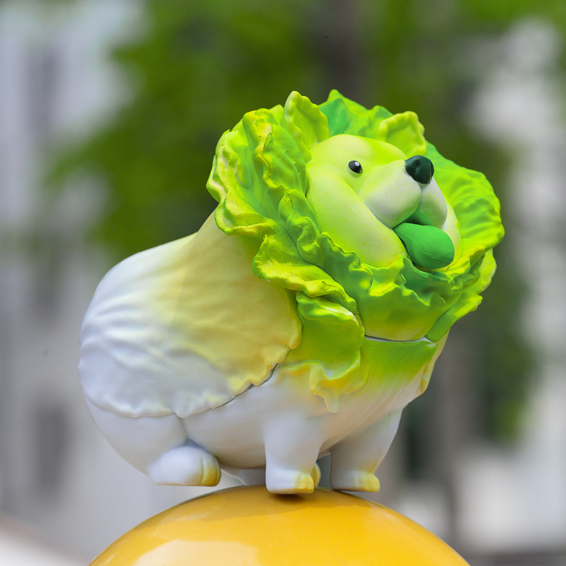 菜狗手办 白菜犬 菜狗 动漫模型蛋糕装饰汽车载摆件