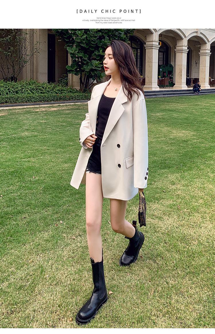 韩璐娇西装外套女2022春秋新款女装韩版时尚气质宽松百搭设计感炸街小