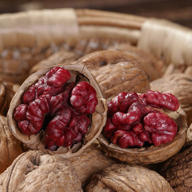 京选推荐稀有品种新货云南红衣核桃薄皮红皮红心核桃罕见零食坚果红衣