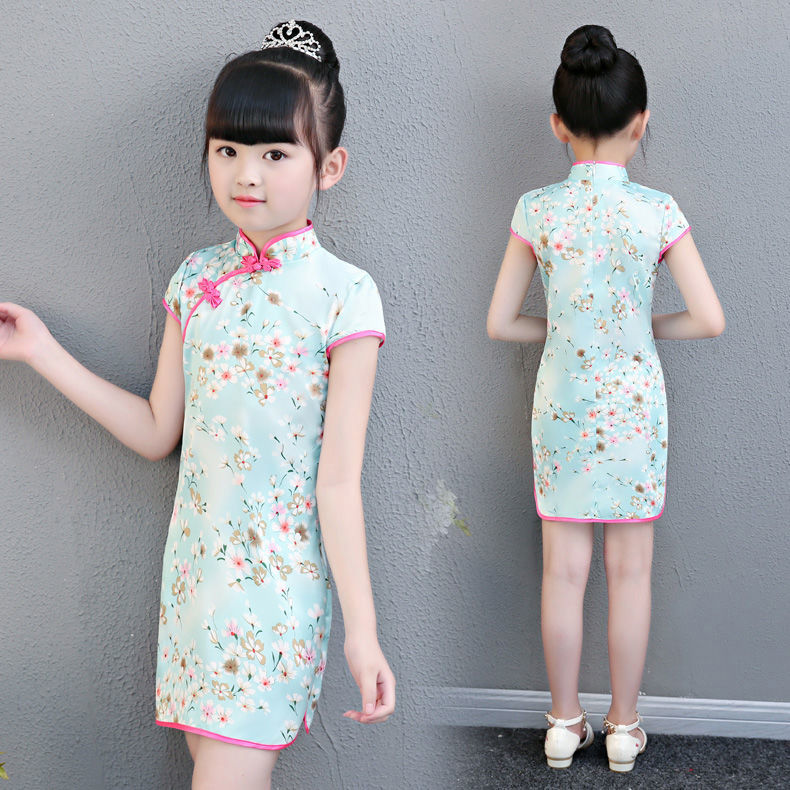 燕珺小女孩旗袍裙中国风儿童旗袍夏季女童小女孩洋气中国风薄款日常