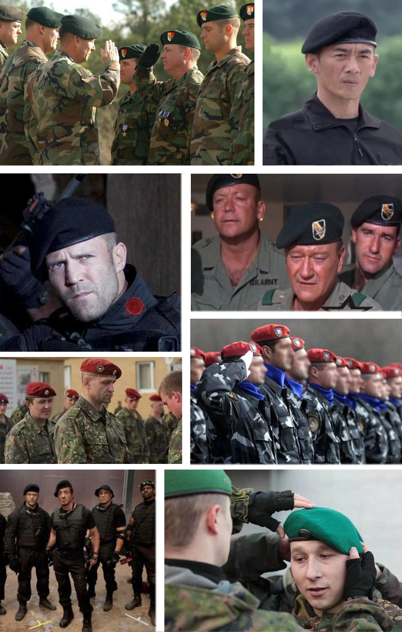 敢死队我是特种兵同款贝雷帽特种部队羊毛贝雷帽男女黑色敢死队帽子