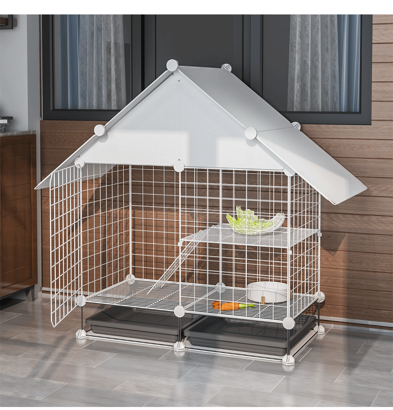兔笼兔子窝小屋笼兔笼子特大号宠物三层养殖家用室内兔窝别墅3格带