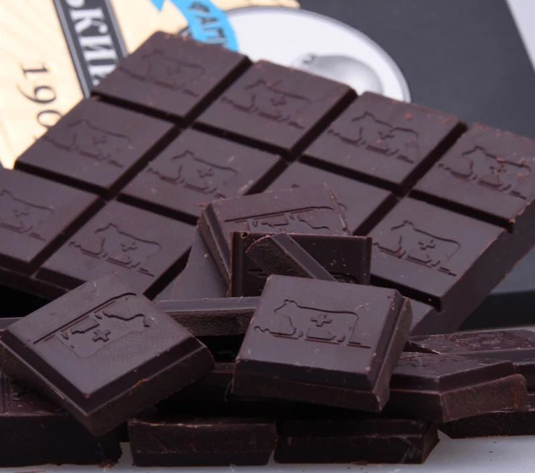 进口俄罗斯纯黑巧克力7285纯可可老教授70g低糖黑苦巧克力7285各一块