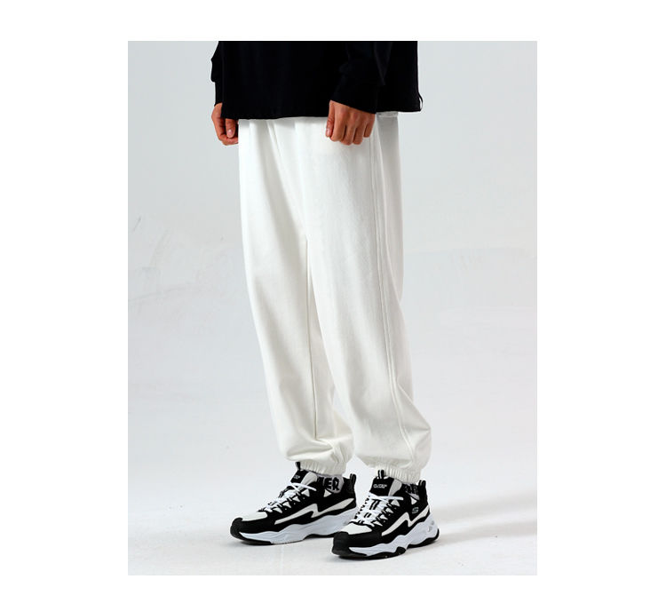 耐克纯棉白色卫裤子男宽松百搭潮流春季秋款束脚运动休闲长裤anike