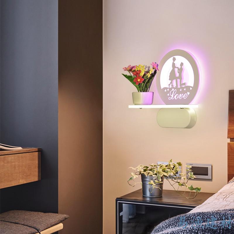 壁灯节能灯客厅卧室床头灯过道楼梯酒店工程墙壁灯树叶5w