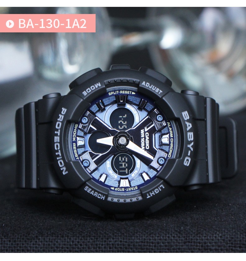 卡西欧casio手表babyg经典系列防震防水led照明运动女士手表ba1301a4