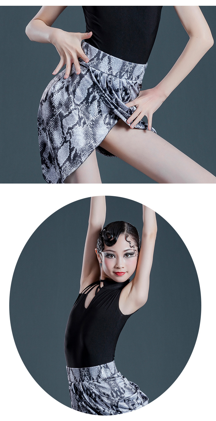拉丁舞服装女儿童拉丁舞比赛服艺考女孩网红表演少儿练功考级裙规定服