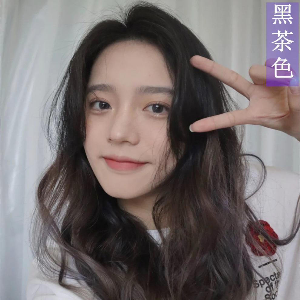 染发剂2022流行色自己在家染发膏植物潮色网红奶茶色 粉棕色 (显白)