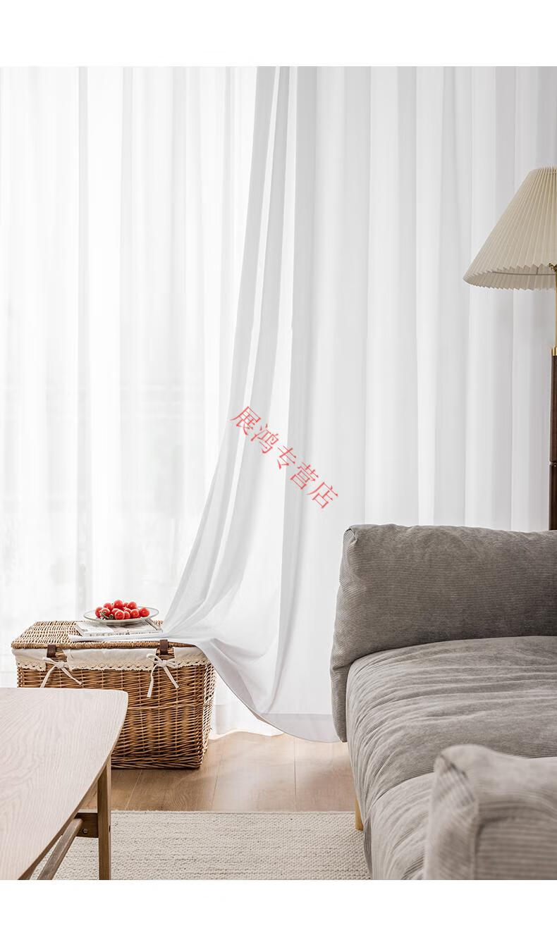 镜面纱窗帘日本隔热防晒窗纱白纱窗帘阳台纱帘透光不透人客厅卧室日式