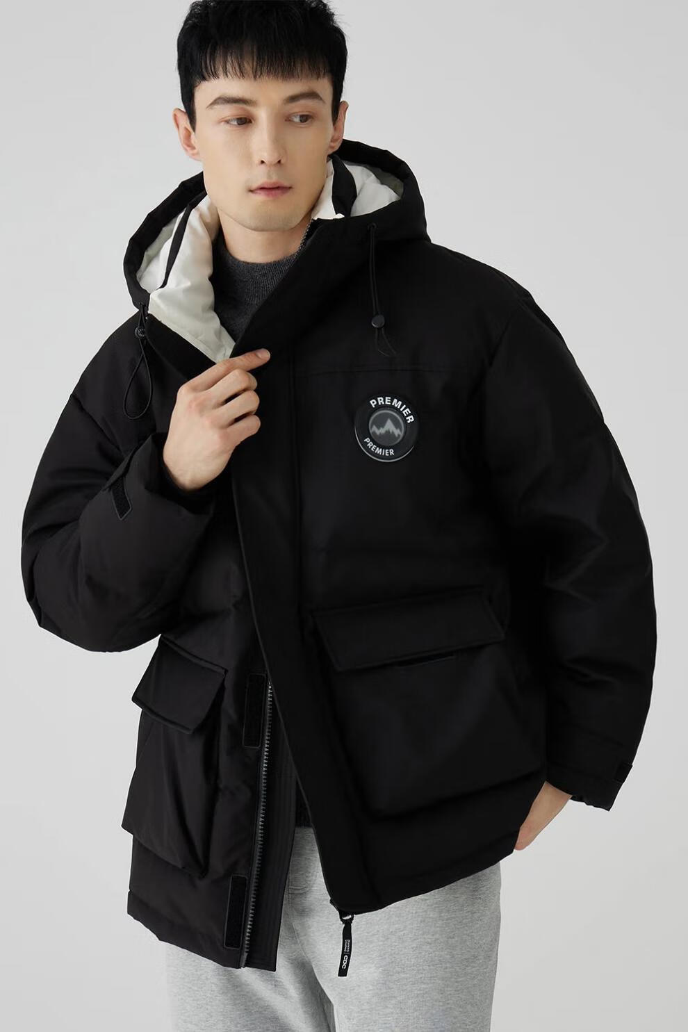 罗宾汉黑金羽绒服旗舰款男女同款150g蓄热新国标90白鸭绒新 黑色 s