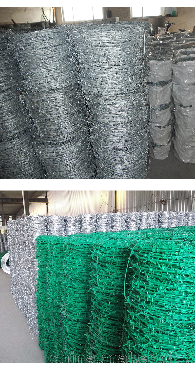 镀锌刺绳锈围栏钢丝刺绳带刺铁丝铁蒺藜隔离护栏网盗爬刺网热镀锌铁丝
