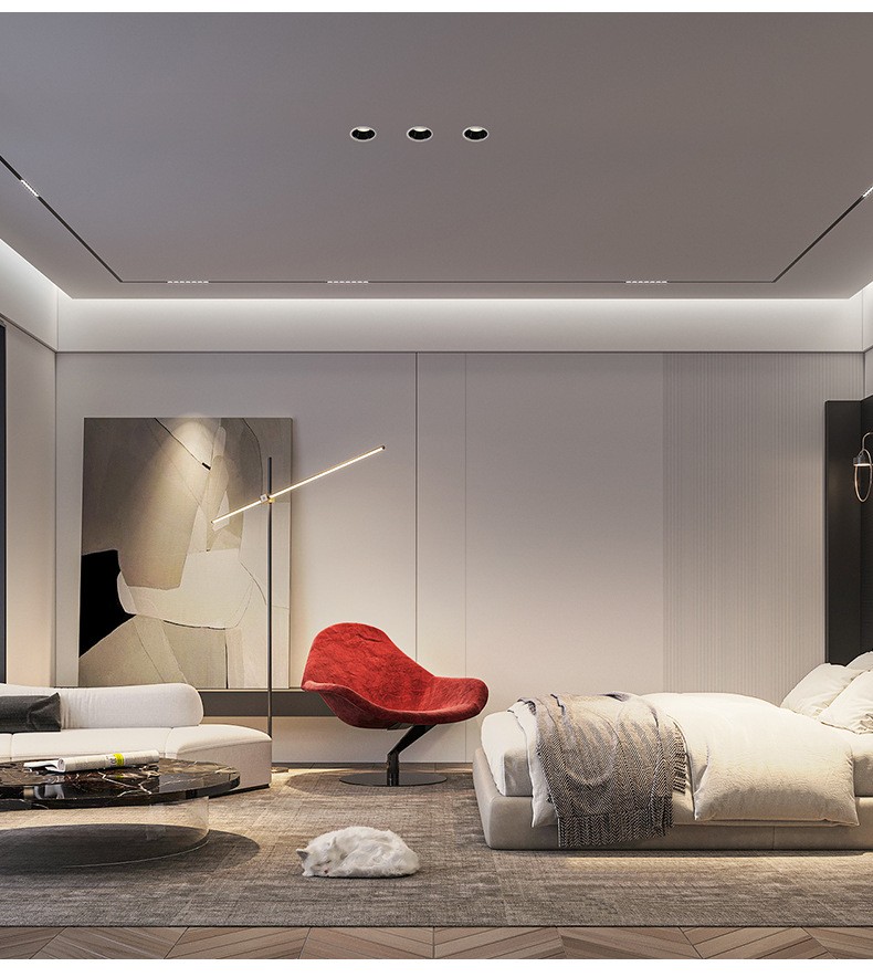 幻色led筒灯嵌入式窄边框深防眩射灯家用客厅无主灯照明天花灯高显色