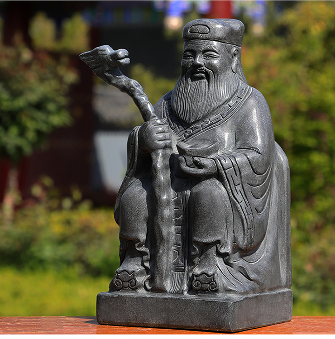 石雕土地公土地婆神像供奉祭拜摆件石头青石雕刻福德正神土地爷土地奶