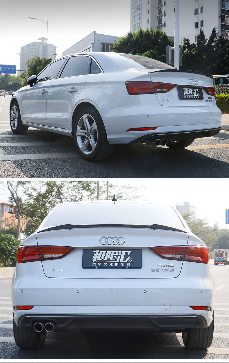 适用奥迪a3尾翼改装14-20款fever fr217三厢两免打孔无损顶翼压翼