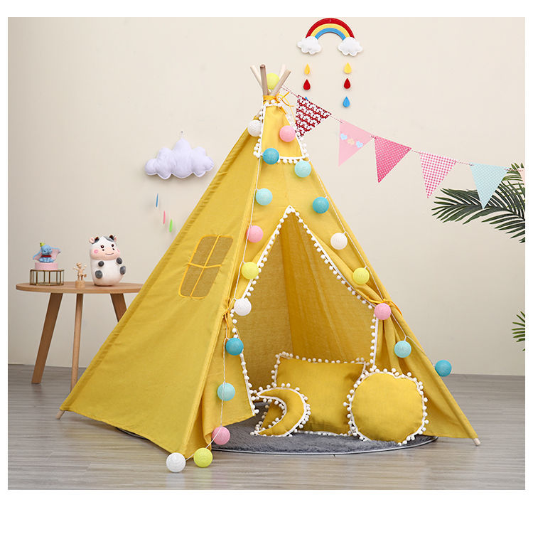 儿童室内帐篷游戏屋女孩公主屋小房子宝宝玩具印第安帐篷拍照道具白色