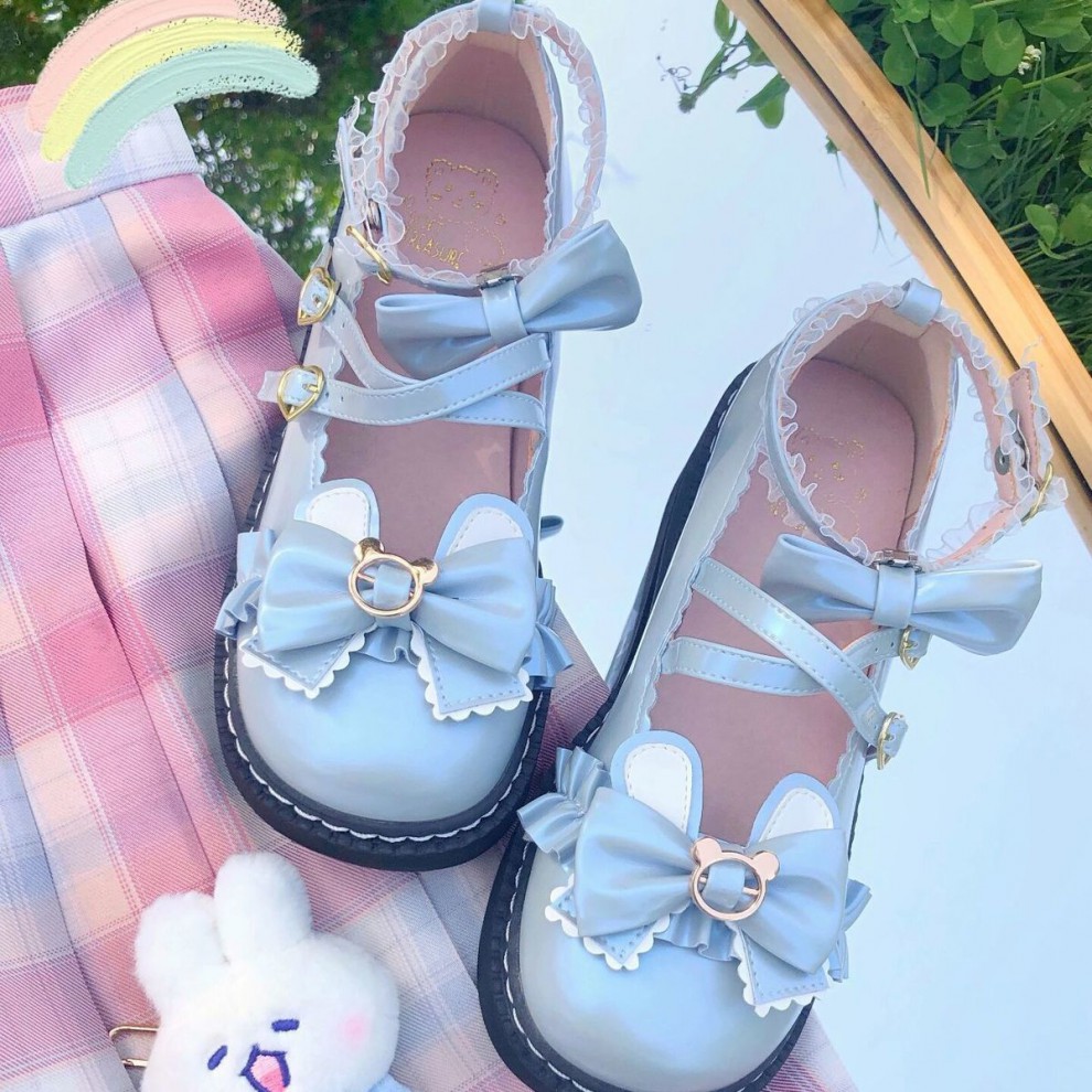 lolita鞋洛丽塔鞋子小高跟日系洛丽塔lolita学生厚底大头可爱软妹平底
