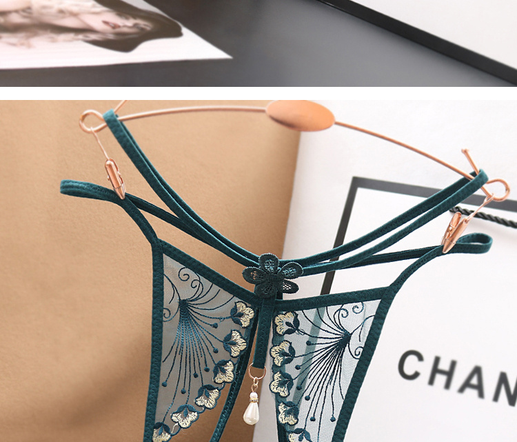 禾佳成开裆内裤衩丁字裤极度诱惑性感低腰欧美全透明t字短裤女士刺绣