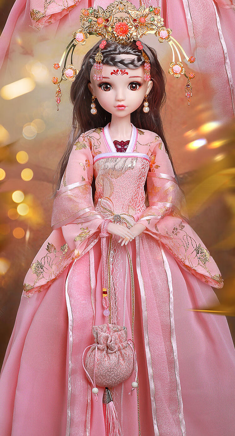 中国风汉服娃娃古装汉服芭比娃娃bjd60cm超大号80cm厘米公主仙子套装