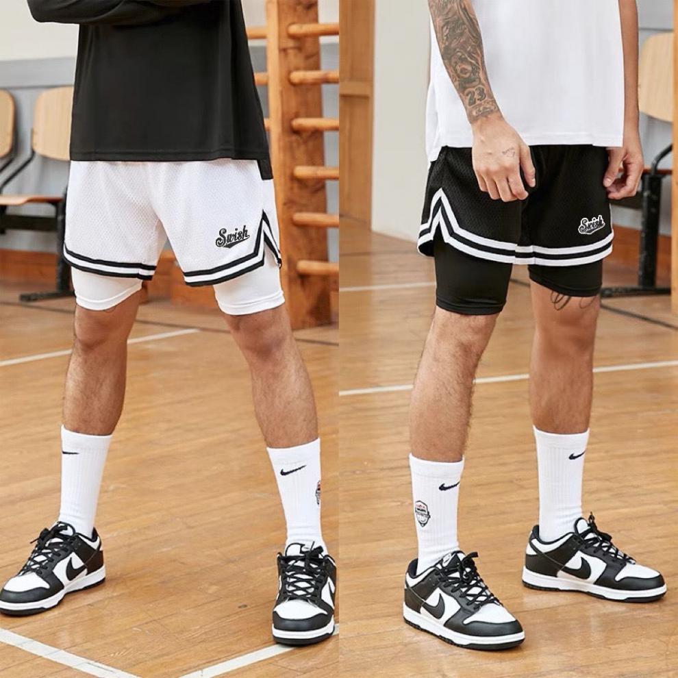 swish篮球美式短裤男夏季运动训练不过膝五分裤速干宽松透气球裤swish