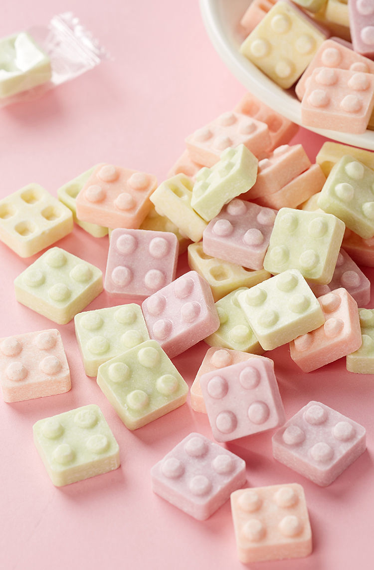 积木奶片糖红创意糖果奶片儿童糖果混合味小零食散装招待糖积木奶片