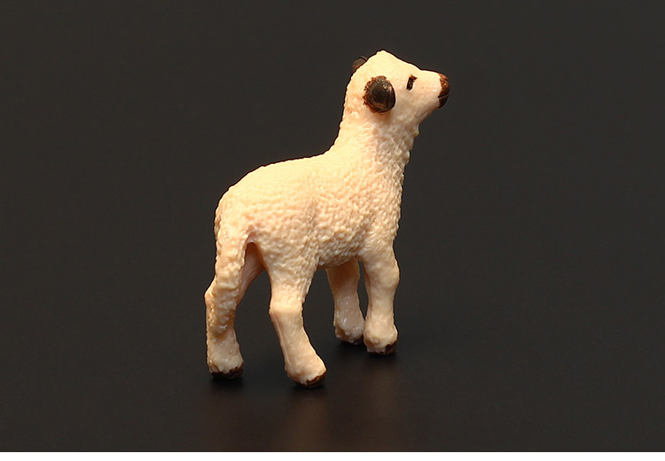 儿童实心仿真山羊绵羊动物玩具模型盘羊北山大角羊四角羊羊羔母山羊