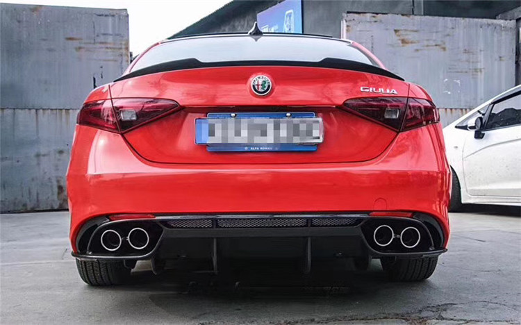 阿尔法罗密欧改装尾翼适用于giulia件四叶草小包围碳纤维前铲后唇