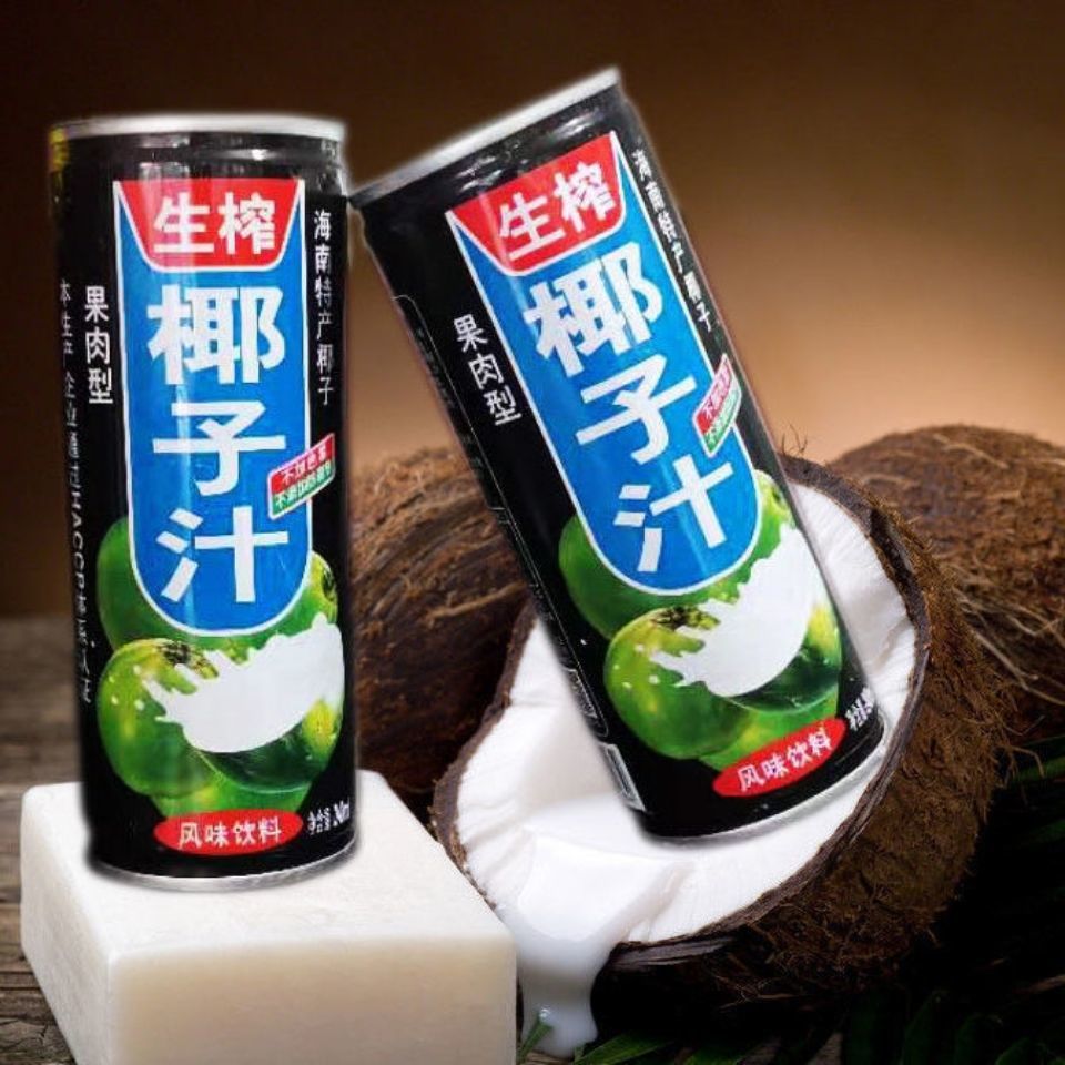 海南生榨椰子汁饮料240mlx824罐整箱批发果肉型风味