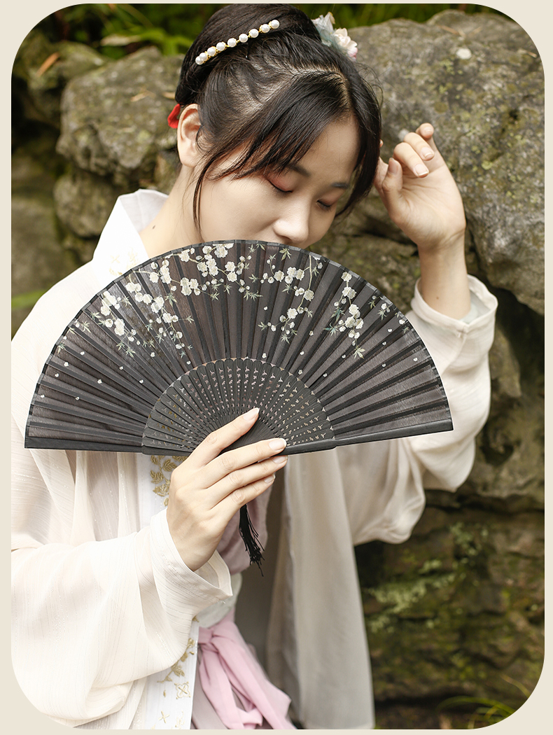 汉服扇子古风女便携古风折扇扇子古风折扇古风扇子扇折扇小扇汉服随身