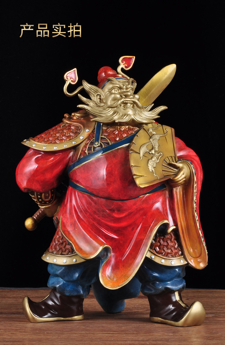 彩铜钟馗摆件天师钟馗铜像风水摆设家居客厅玄关装饰品乔迁礼品 天师