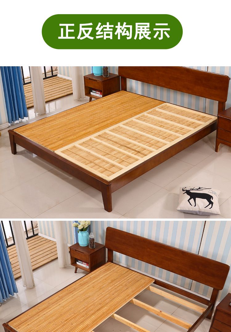 竹子硬床板床垫定制折叠实木单人双人15m18米12脊楠竹硬床板质保10年