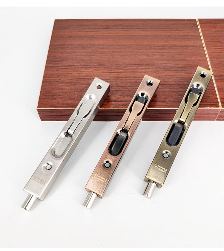 双开门内插销盗门插销暗插销上下天地大门子母门双开门暗藏式不锈钢10