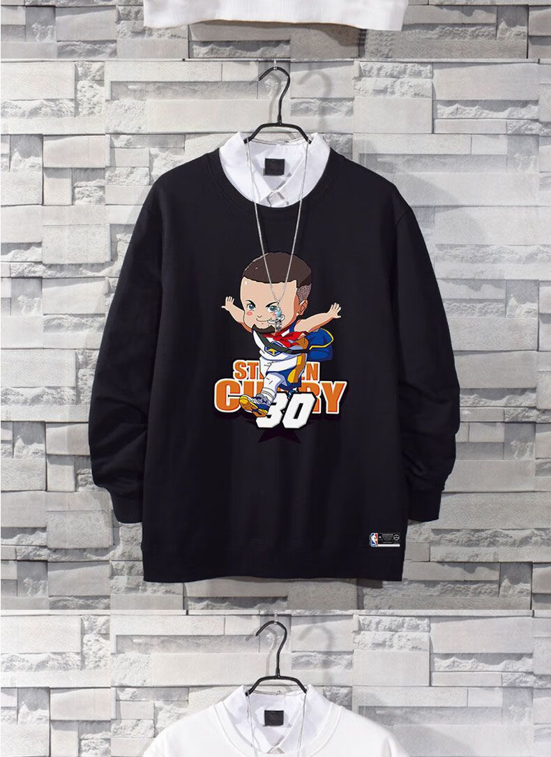 fthj篮球卫衣美式q版运动圆领卫衣男学生宽松加绒打底衫冬天卫衣男