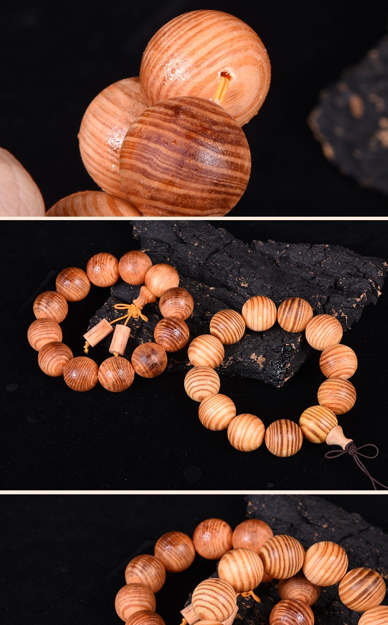 松明子可透光媲美琥珀木北沉香血龙木松柏佛珠手串泡油素款25cm