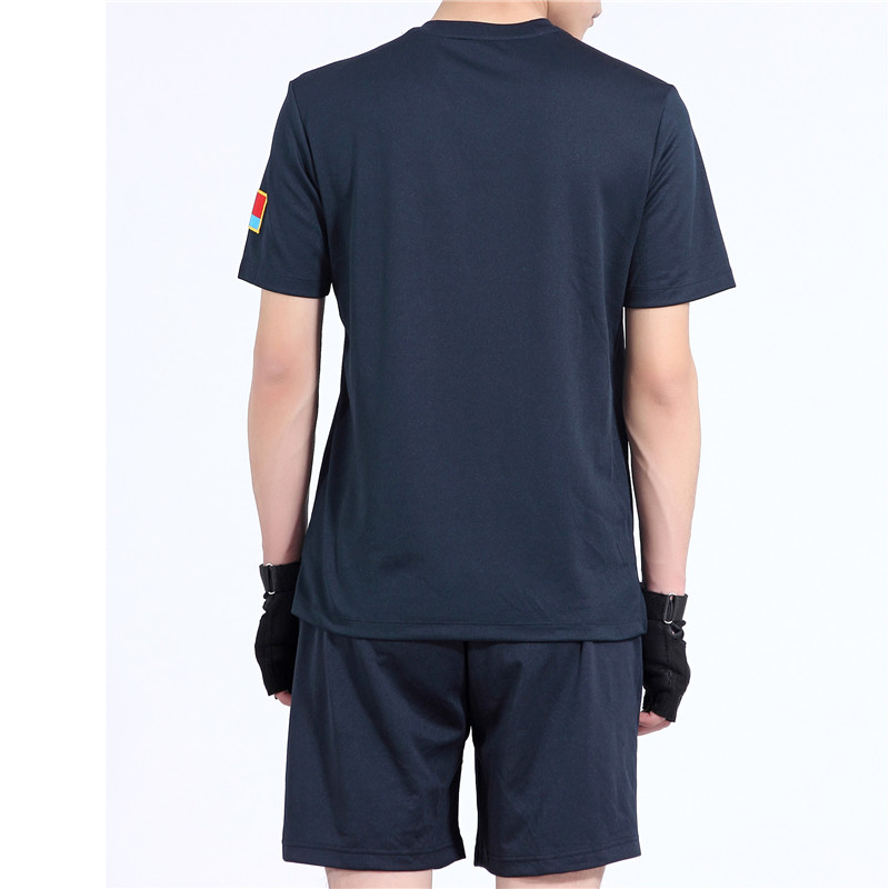 短袖体恤衫服饰夏季圆领体能白色体能服 聚会t恤hodw 空军蓝色体能服