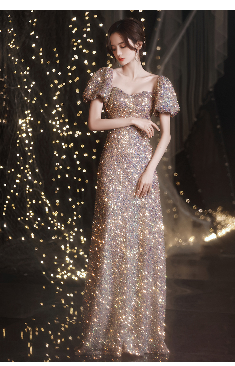 主持人礼服女主持人夏季高定晚礼服女2020新款高端宴会合唱演出敬酒服