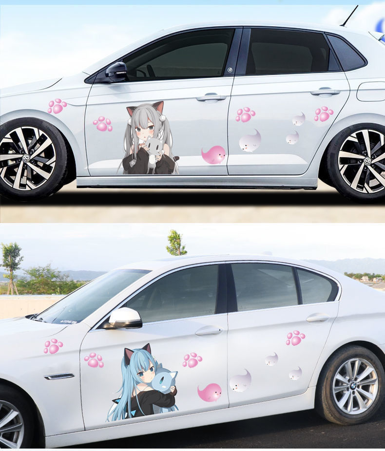 二次元动漫猫羽雫车身五菱宏光电动汽车贴纸外观车贴画个性装饰贴主