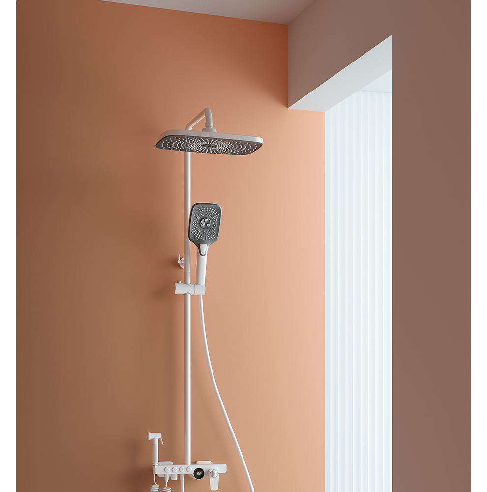 gohu花洒gohu卫浴浴室恒温沐浴淋浴花洒套装家用黑色白色h43全铜花洒