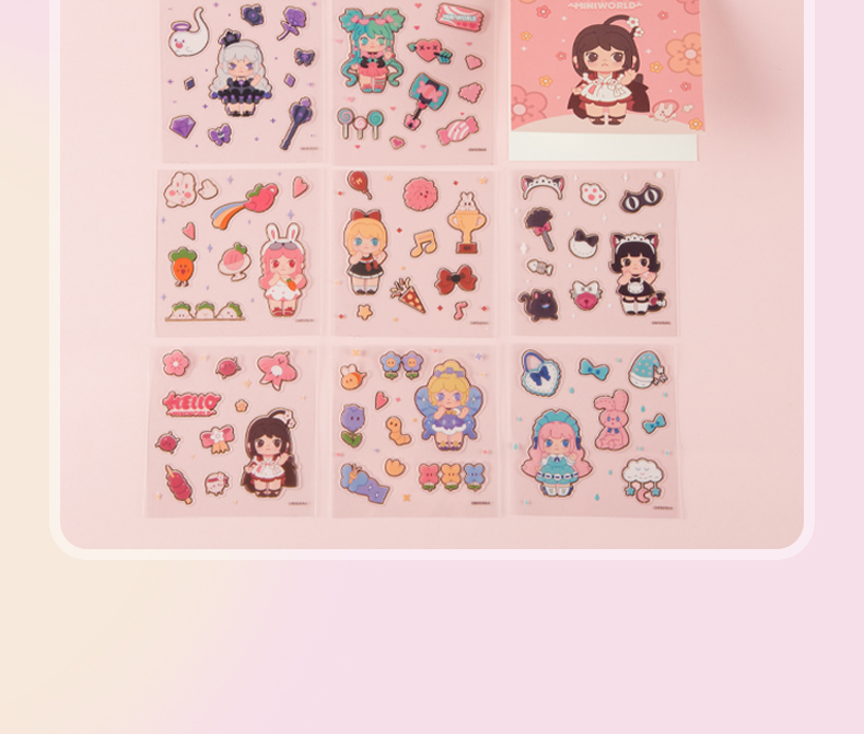 迷你世界少女团烫金贴纸套装手账本素材装饰小图 卡通小图案【图片