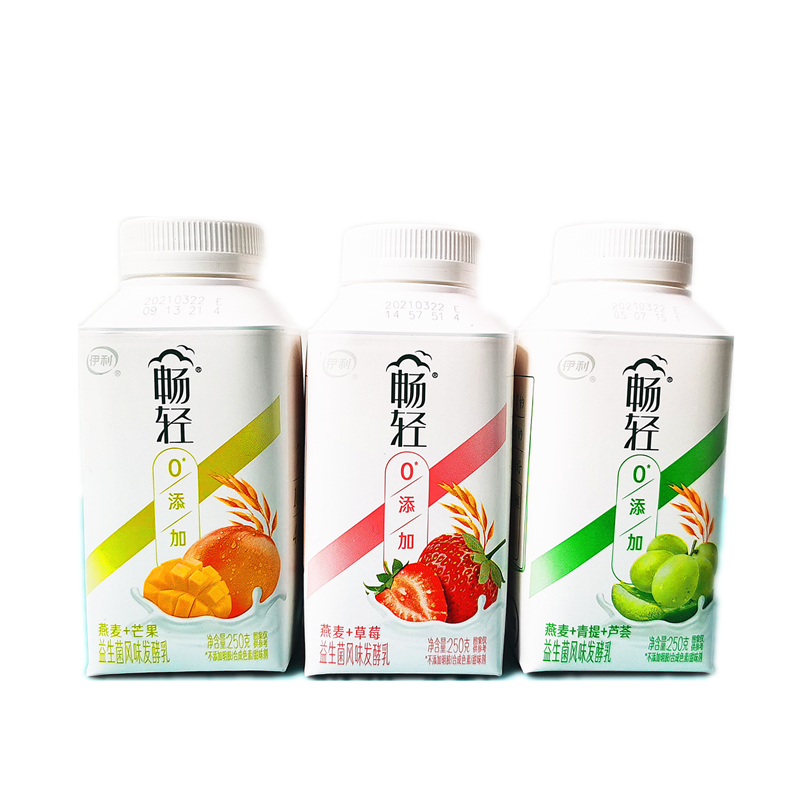 伊利畅轻酸奶益生菌风味发酵乳250g燕麦黄桃草莓核桃