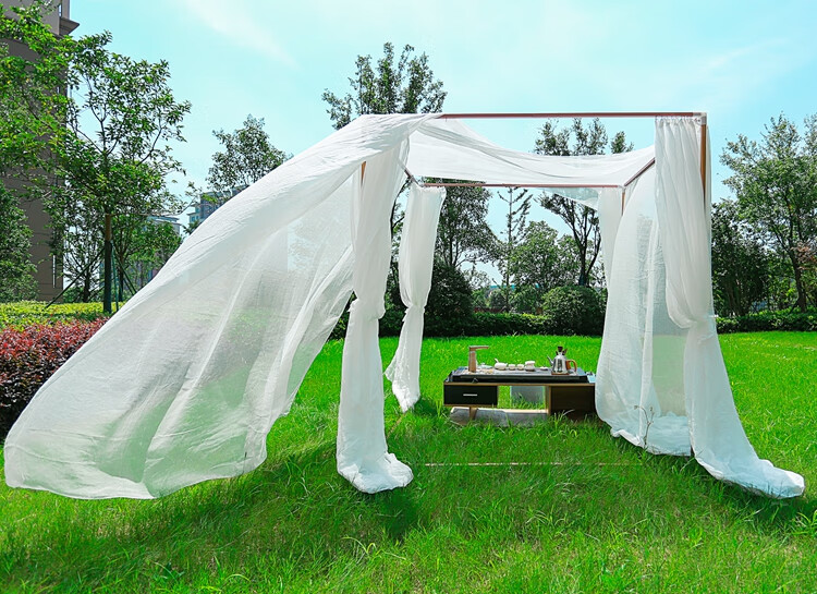 户外蚊帐便携蚊帐户外庭院茶寮帐篷蚊帐支架遮阳棚便携框架别墅简易