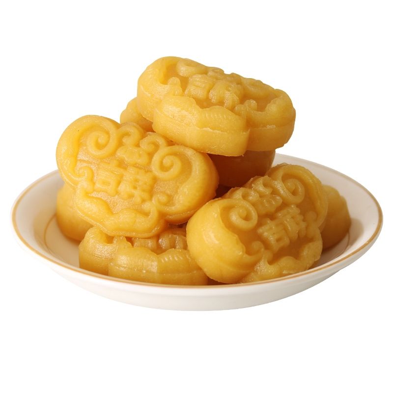 长命锁吉祥糕红豆味板栗味精美茶点祈福贡品糕点制作素食 红长命锁吉