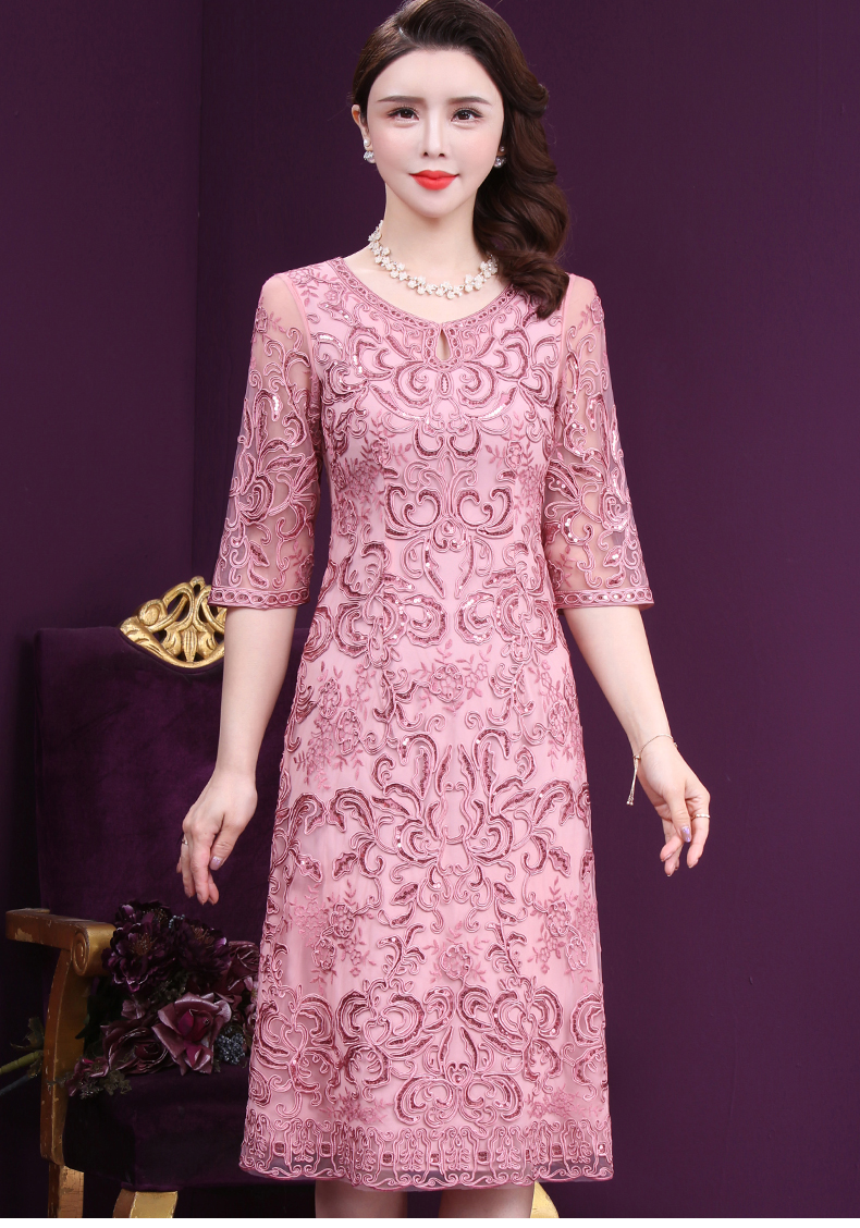 婚礼妈妈装高档礼服夏季女儿结婚出嫁婚宴妈妈服连衣裙夏年轻款气质喜